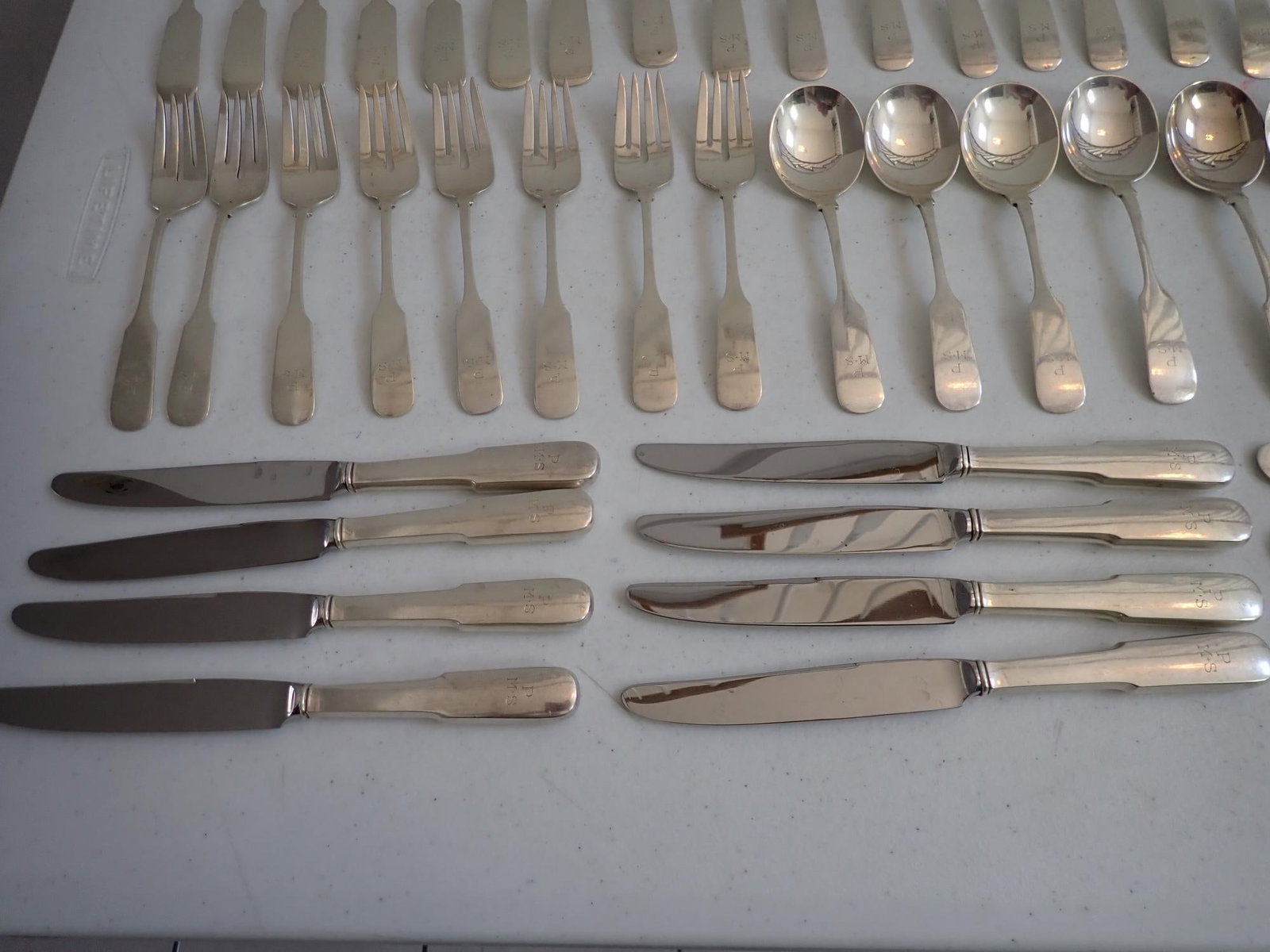 Sterling Old English Tipt Gorham Flatware Set - 8