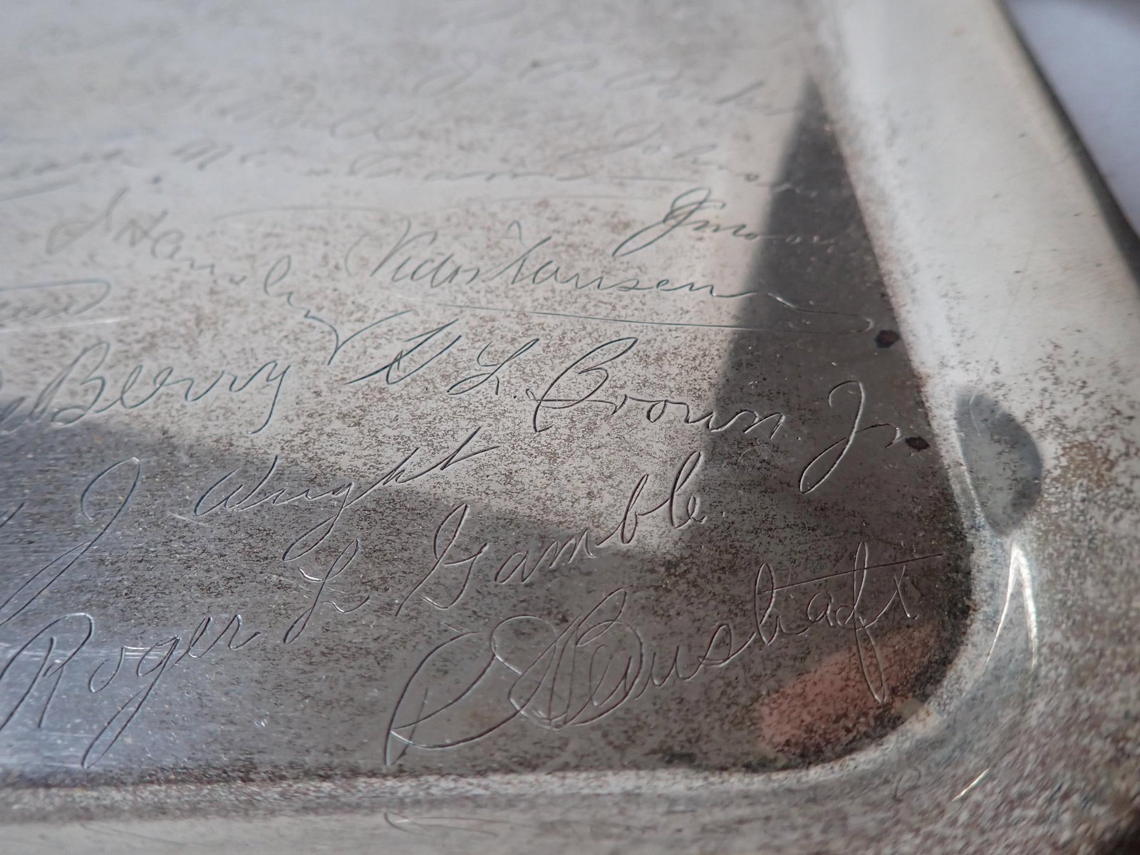 WWII Sterling Presentation 2 Handled Tray - 8