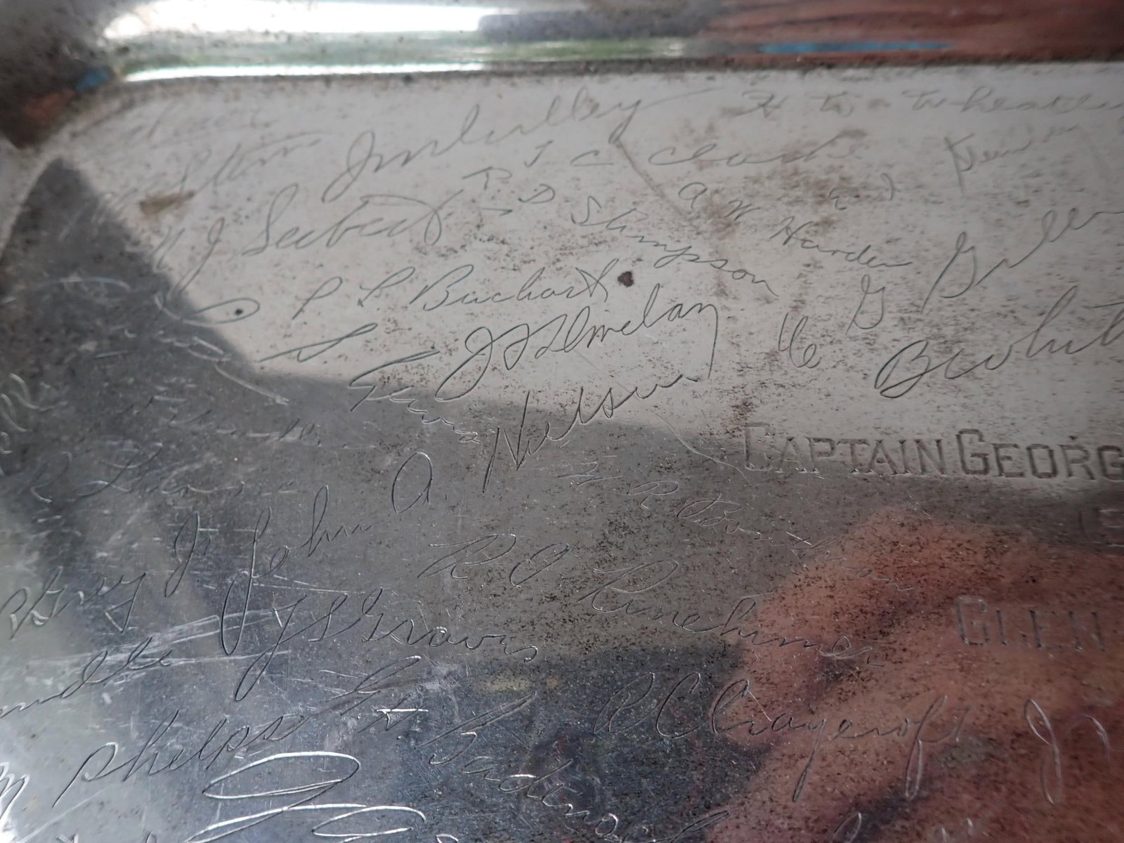 WWII Sterling Presentation 2 Handled Tray - 5