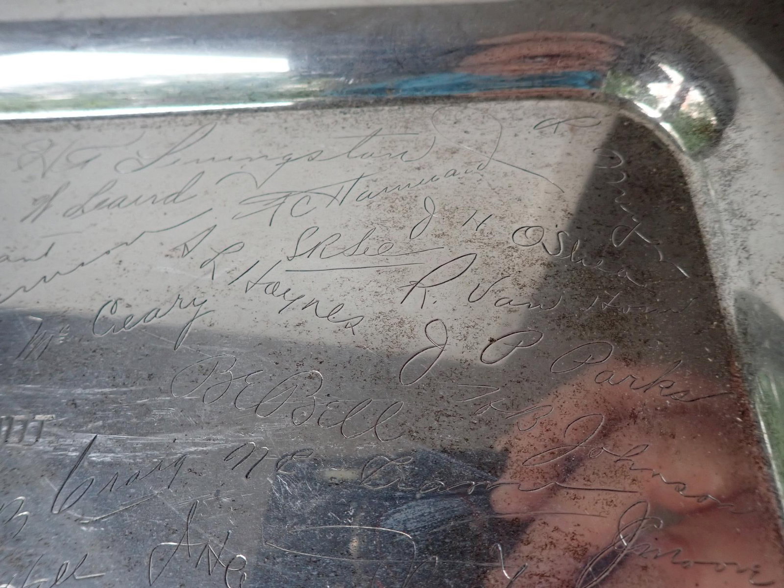 WWII Sterling Presentation 2 Handled Tray - 6