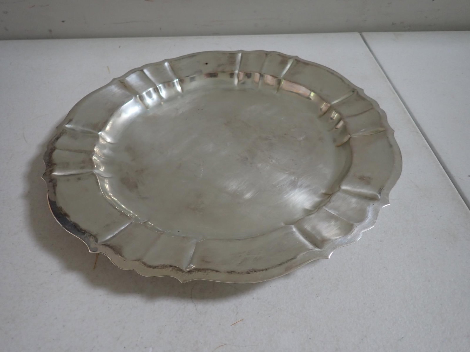 Gorham Sterling 13 1/2" Diameter Fluted Platter: Gorham 115 Chippendale