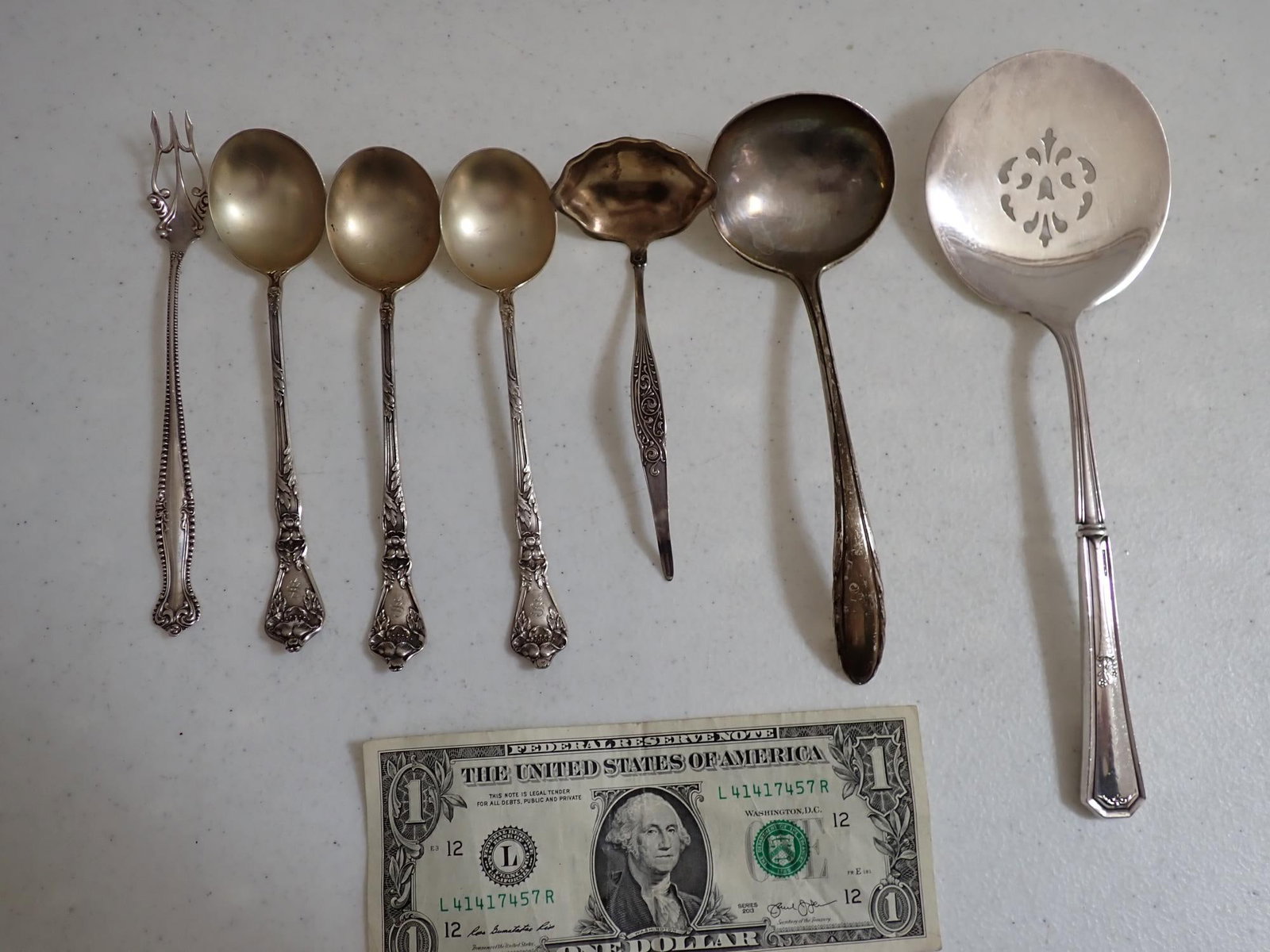 Sterling Silver Serving Spoons and Fork - 2