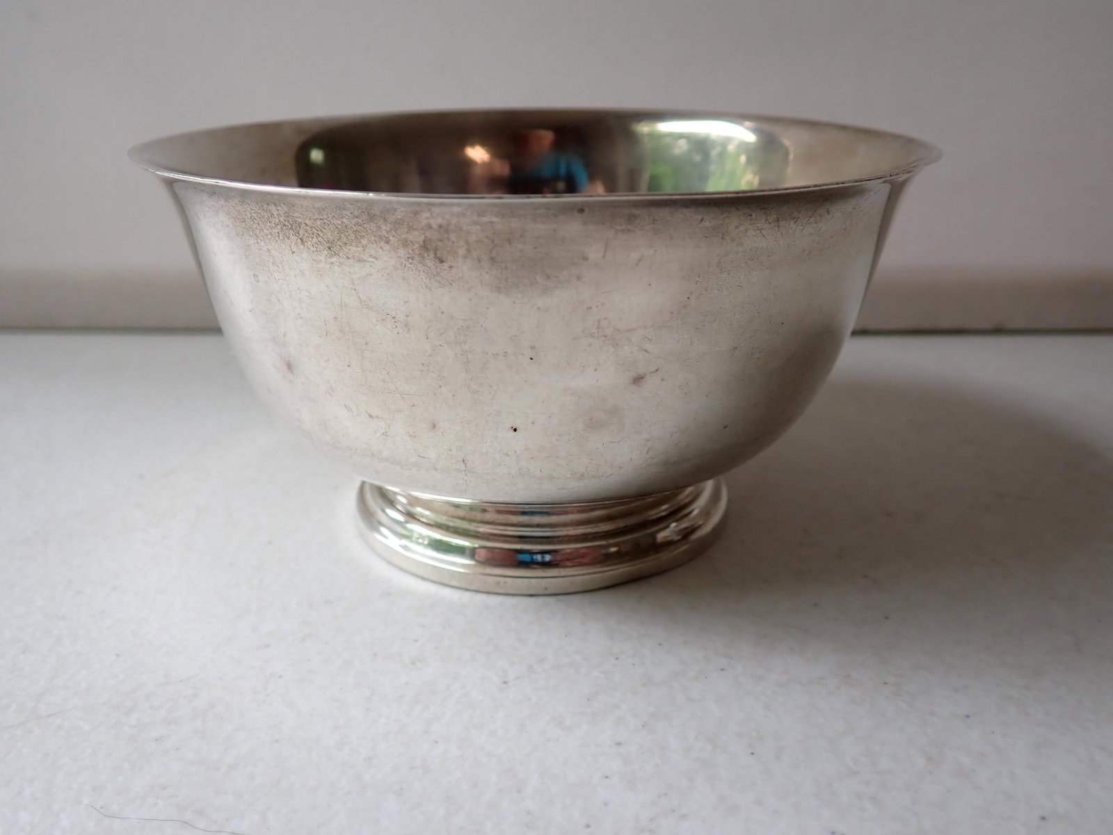 Paul Revere Sterling Silver Reproduction Bowl: 5". Marked 8153. 5.3 troy ounces.