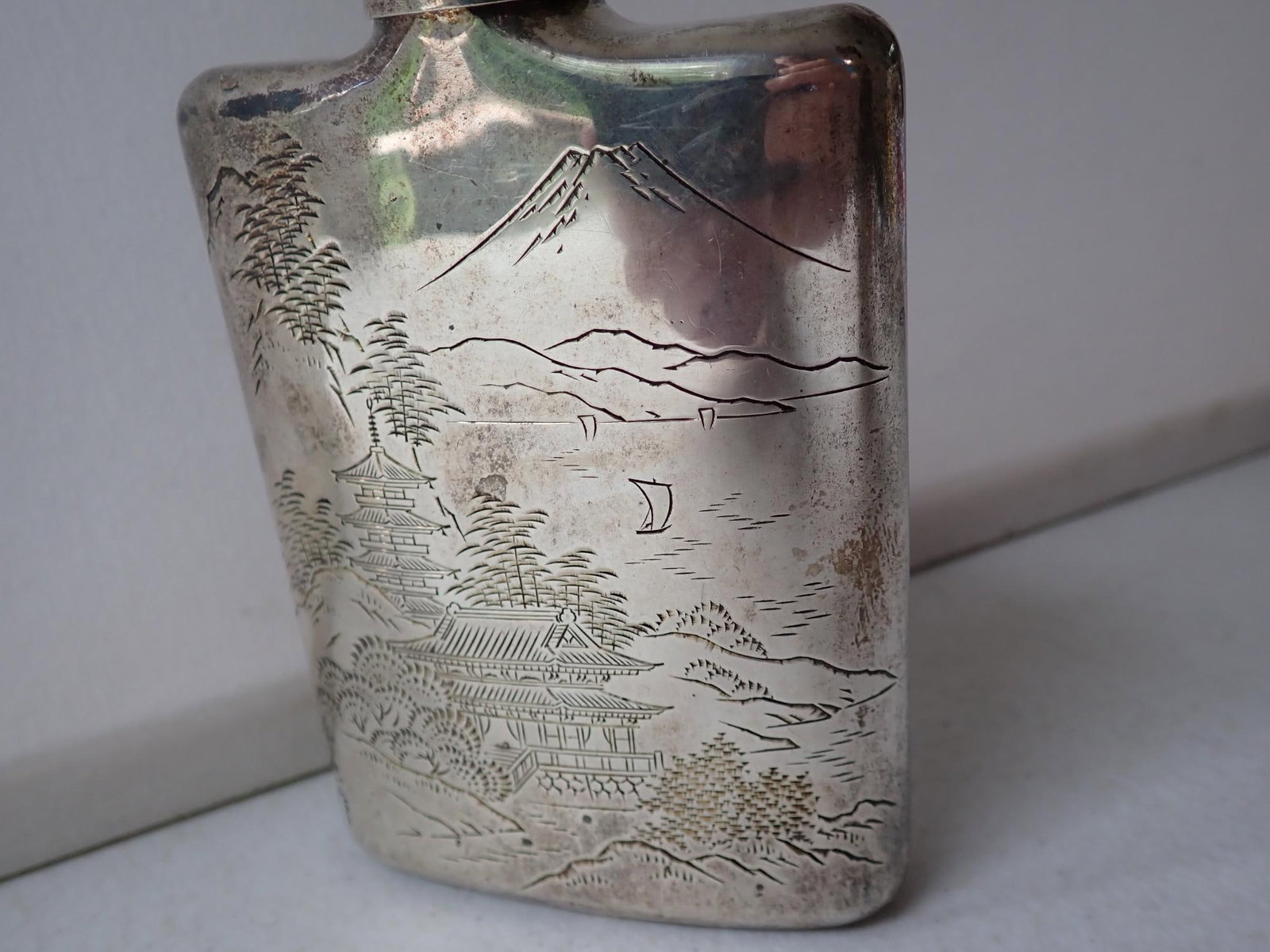 Silver Marked 800 Flask - 2