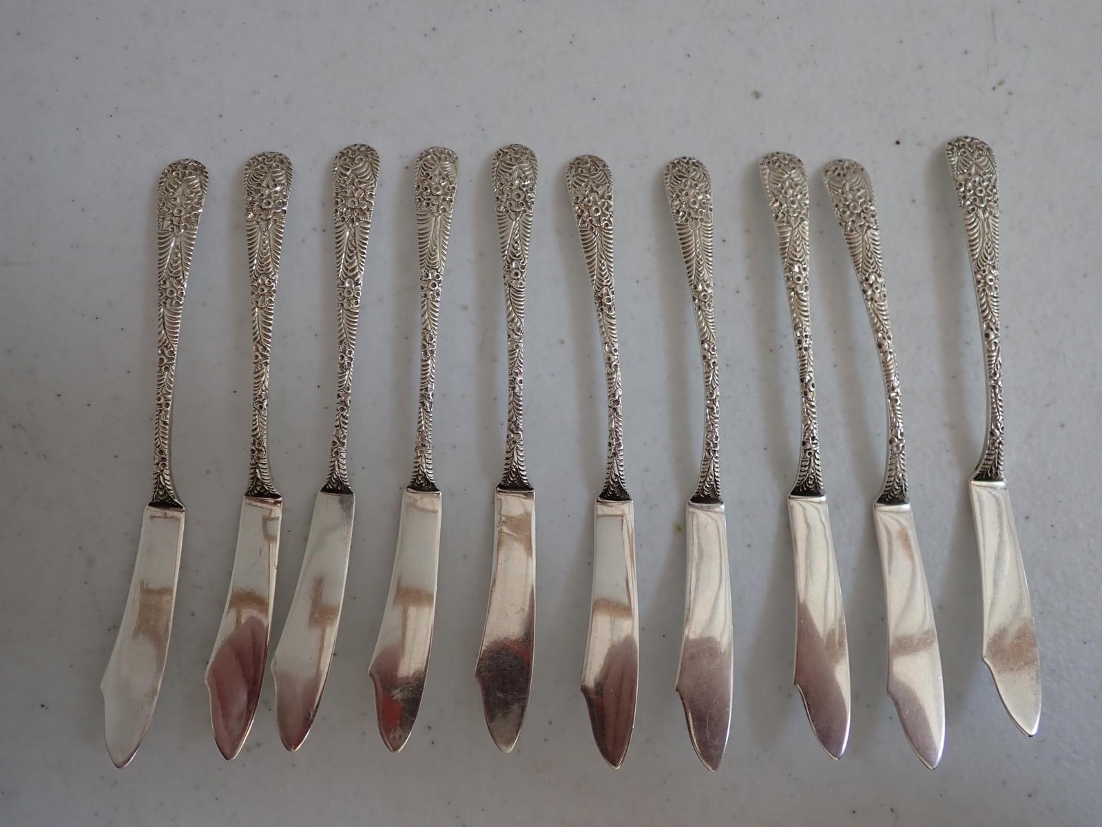 10 Tiffany & Co. Butter Knives 5 1/2": 4.8 troy ounces