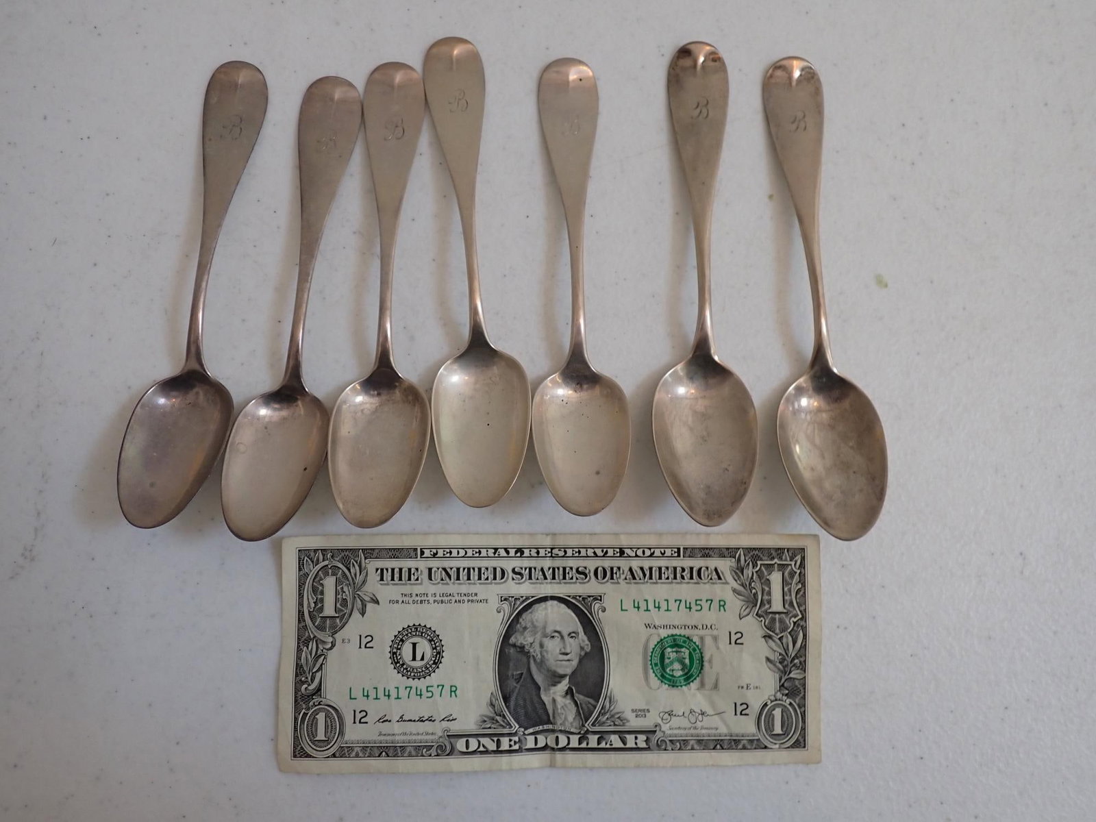 7 Sterling Silver Teaspoons - 5