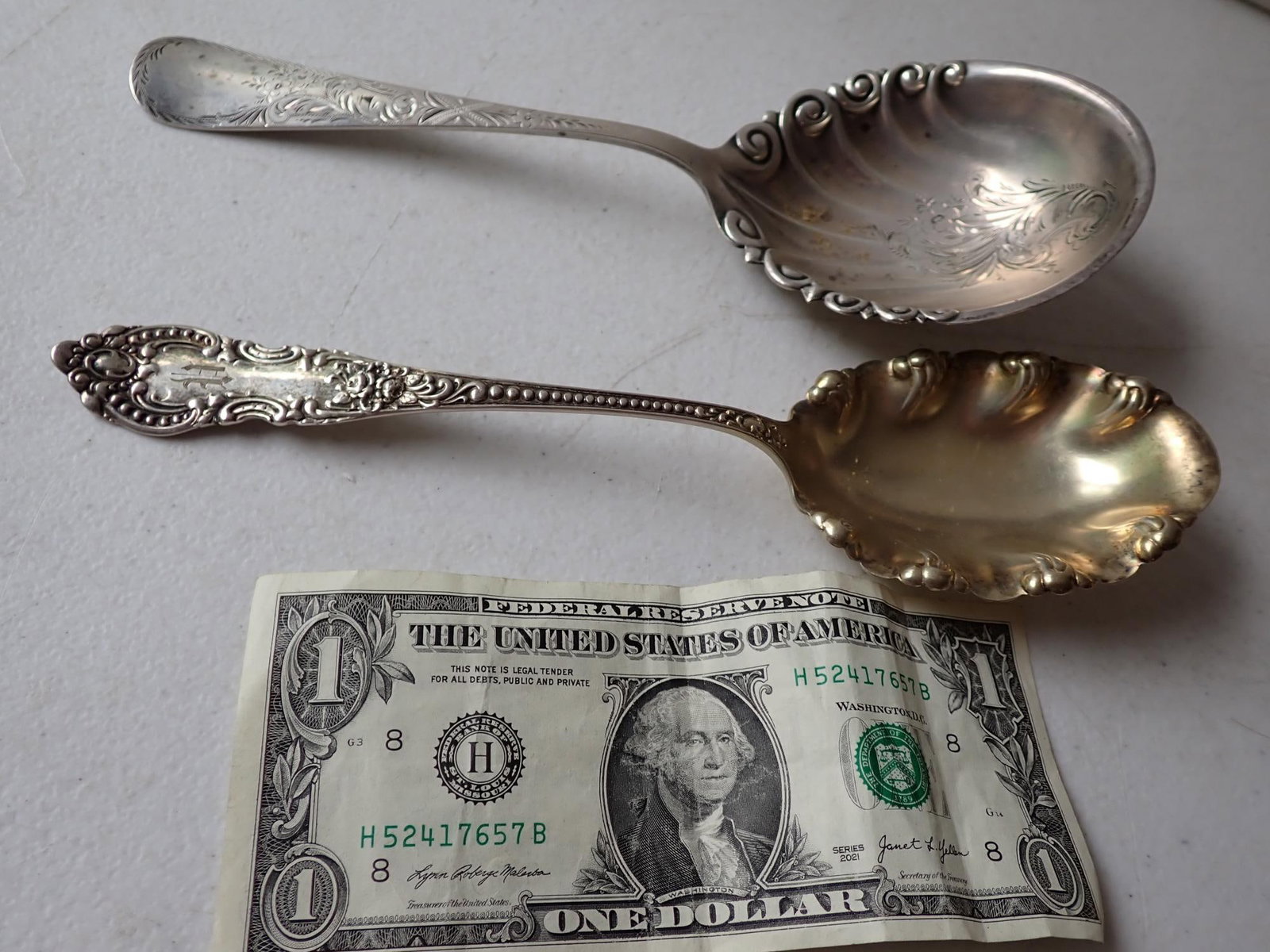 _______ Sterling Serving Spoons - 2