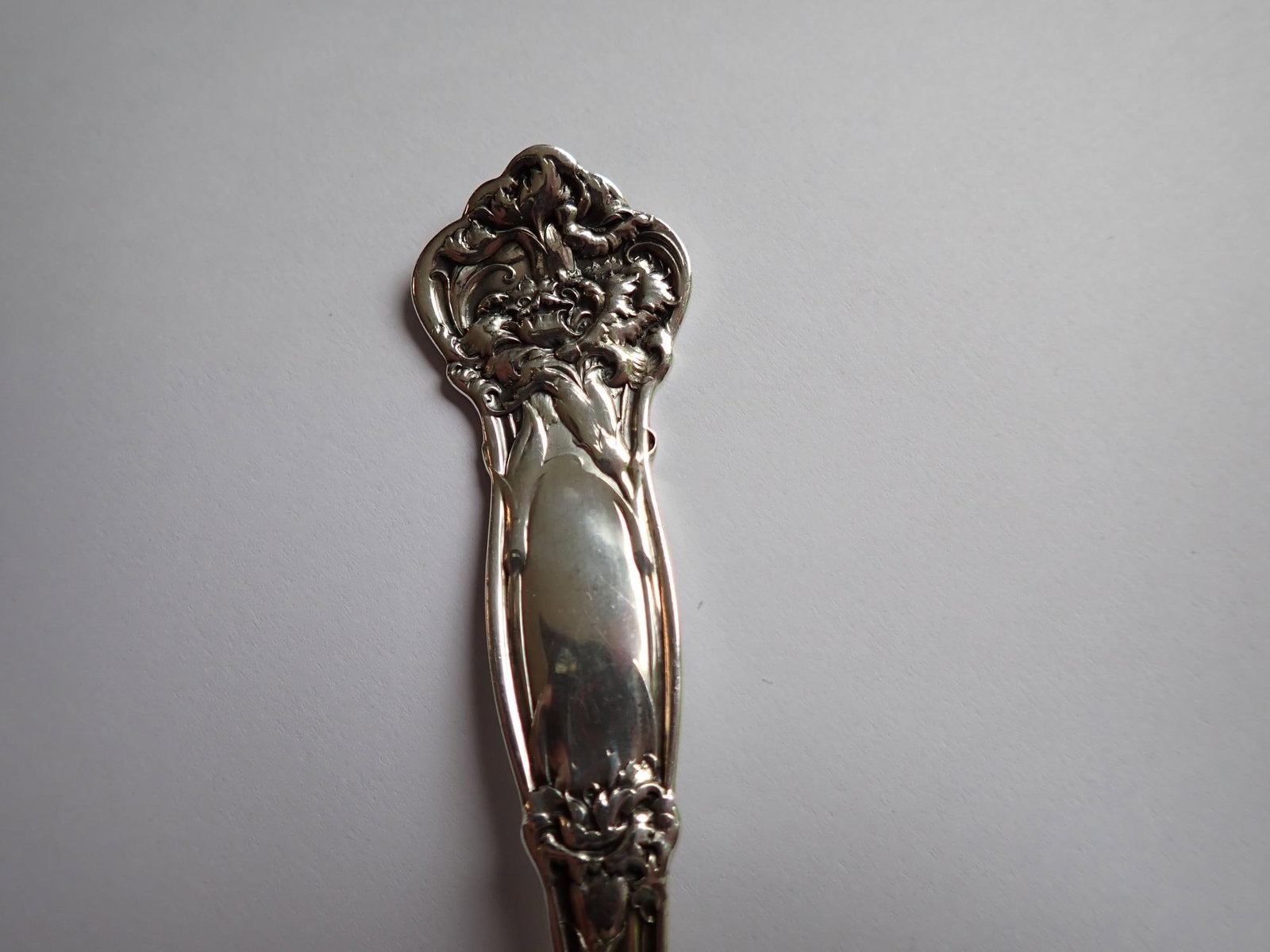 Wallace Carnation Sterling 8 1/2" Serving Fork - 3