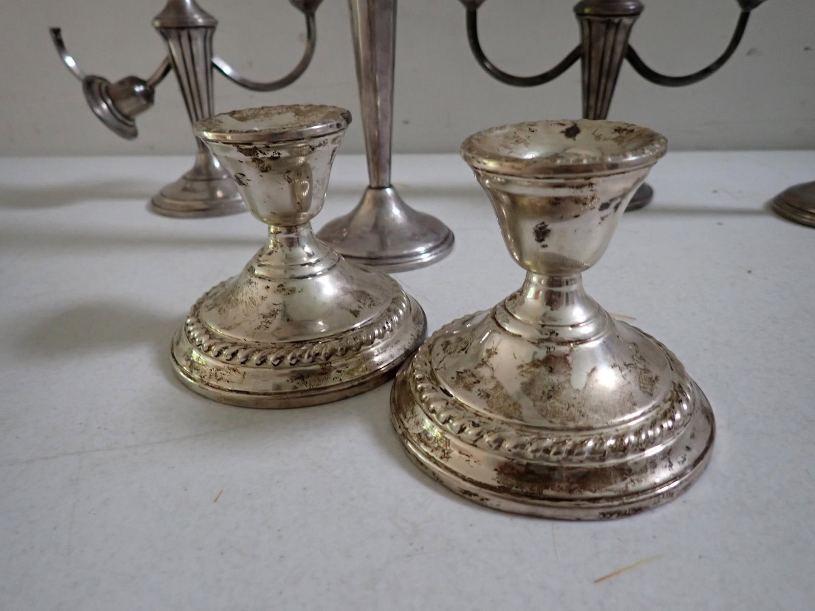 Weighted Candelabra and Candlesticks Sterling - 4
