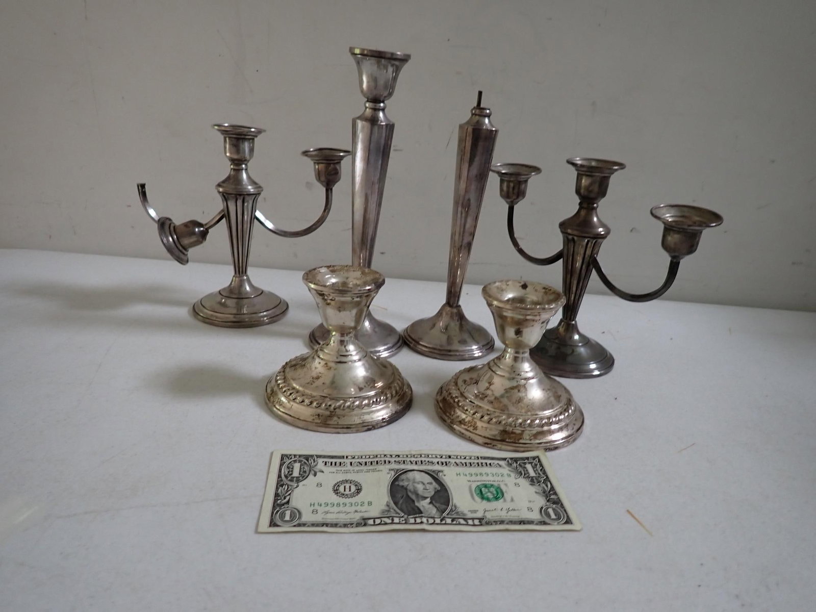 Weighted Candelabra and Candlesticks Sterling - 5