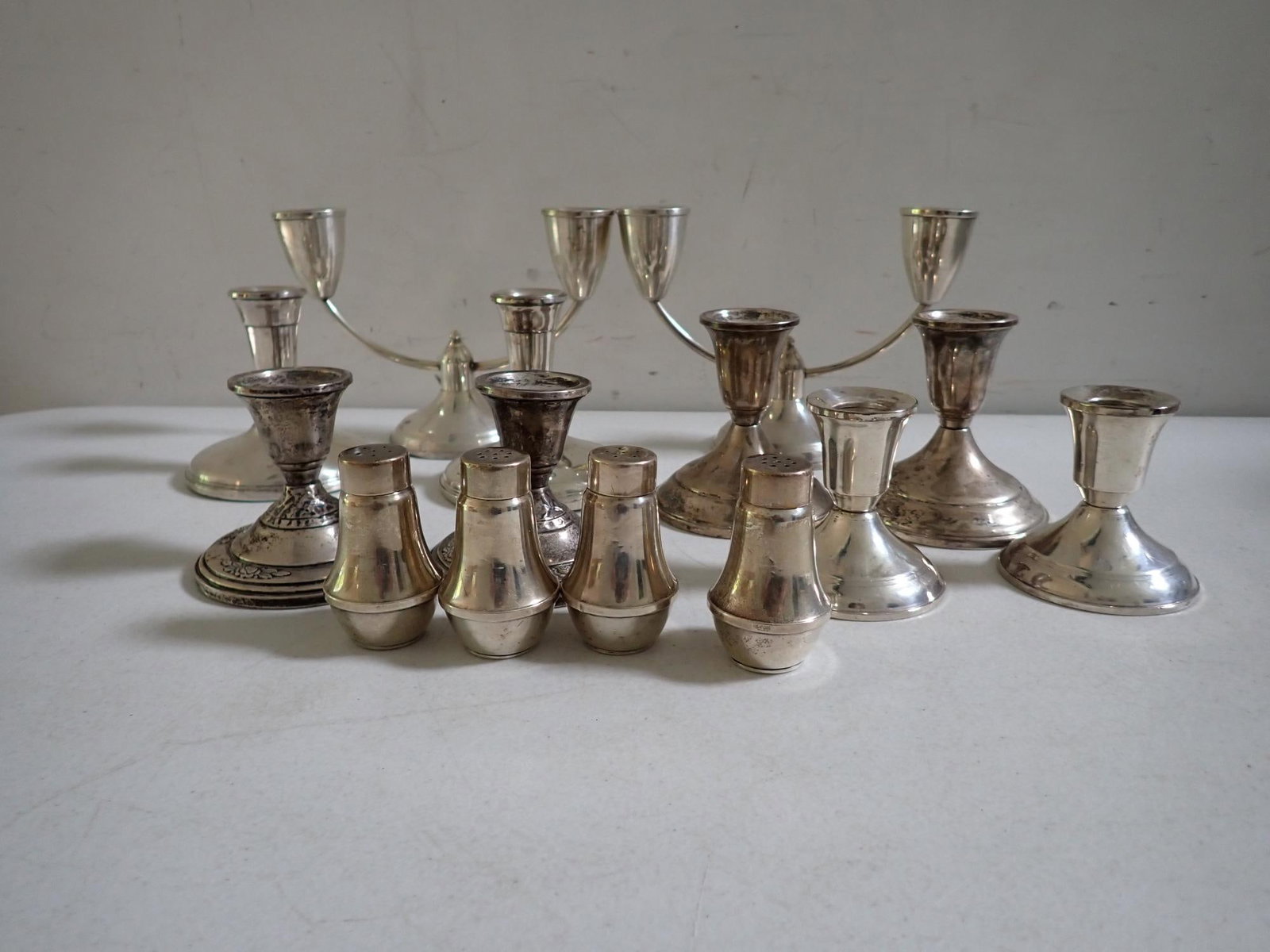 Weighted Sterling Candlesticks, Salt & Peppers, etc. (1 of 11)