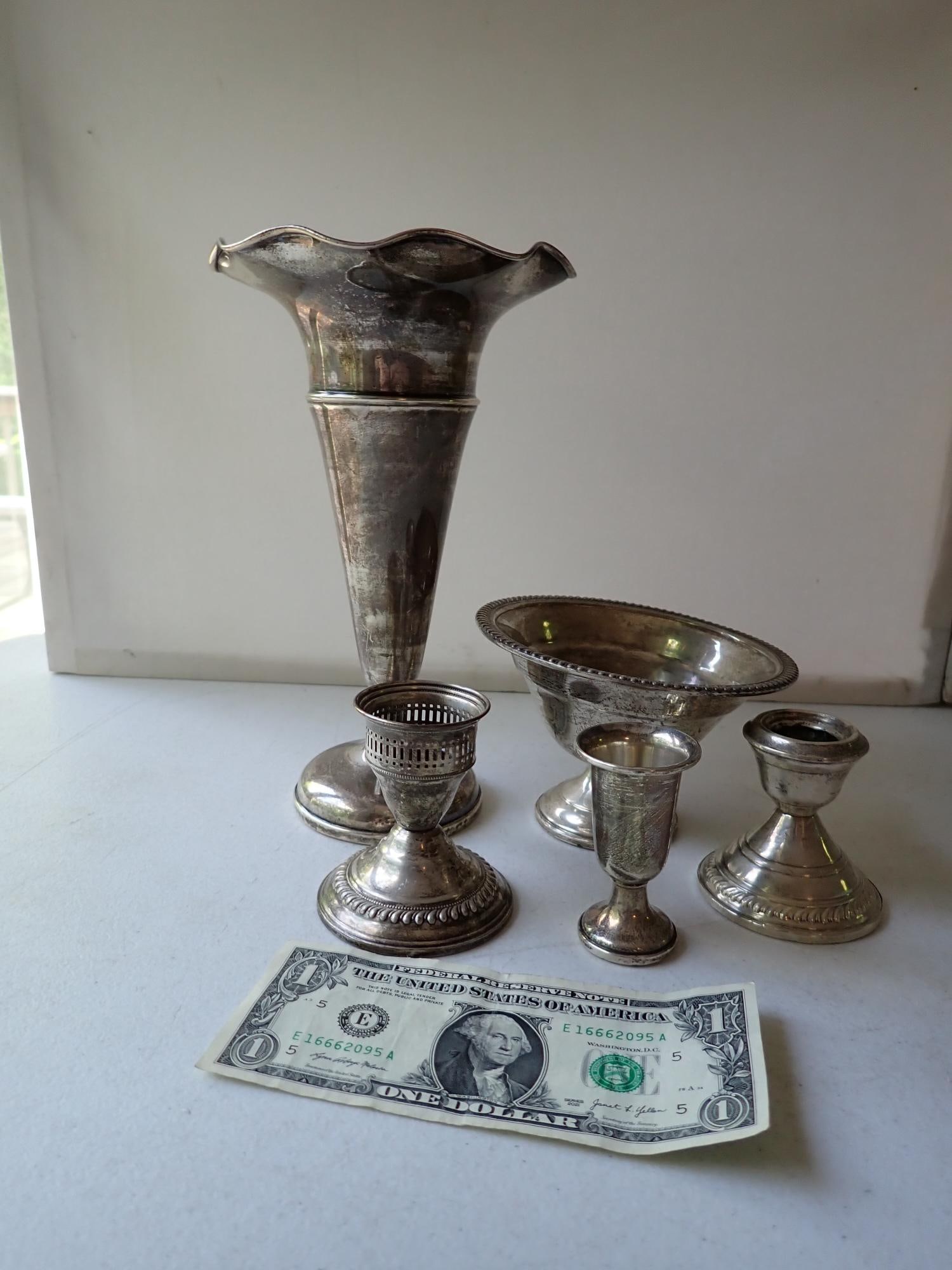 Weighted Sterling Vase, Candlestick, etc. - 2