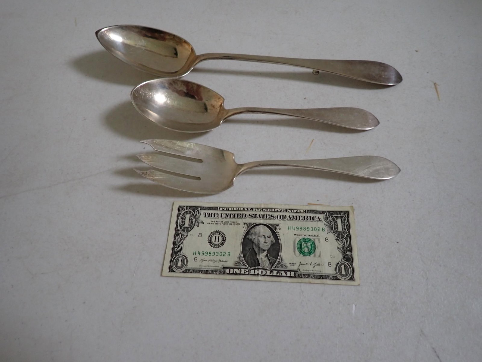 Stone Sterling Salad Set & Serving Spoon - 2
