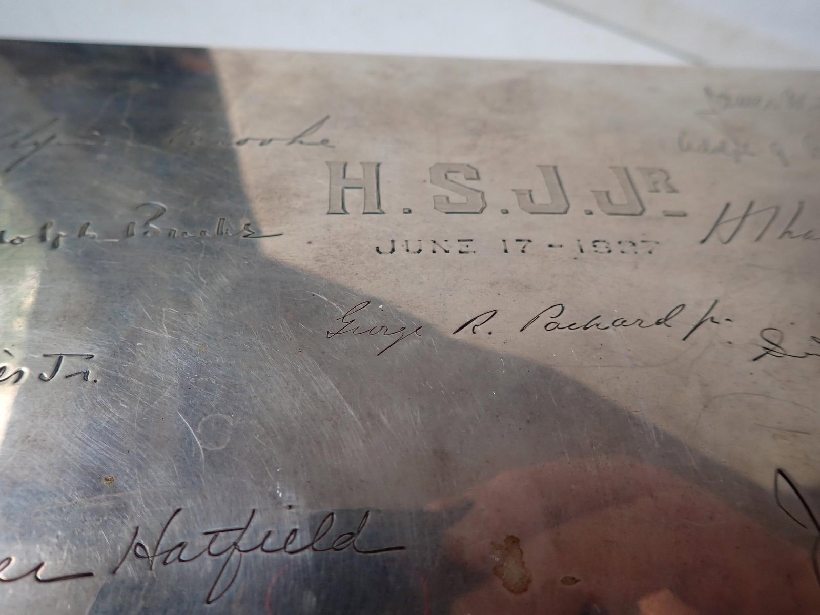 2 Wood Lined Sterling Presentation Cigar boxes - 4