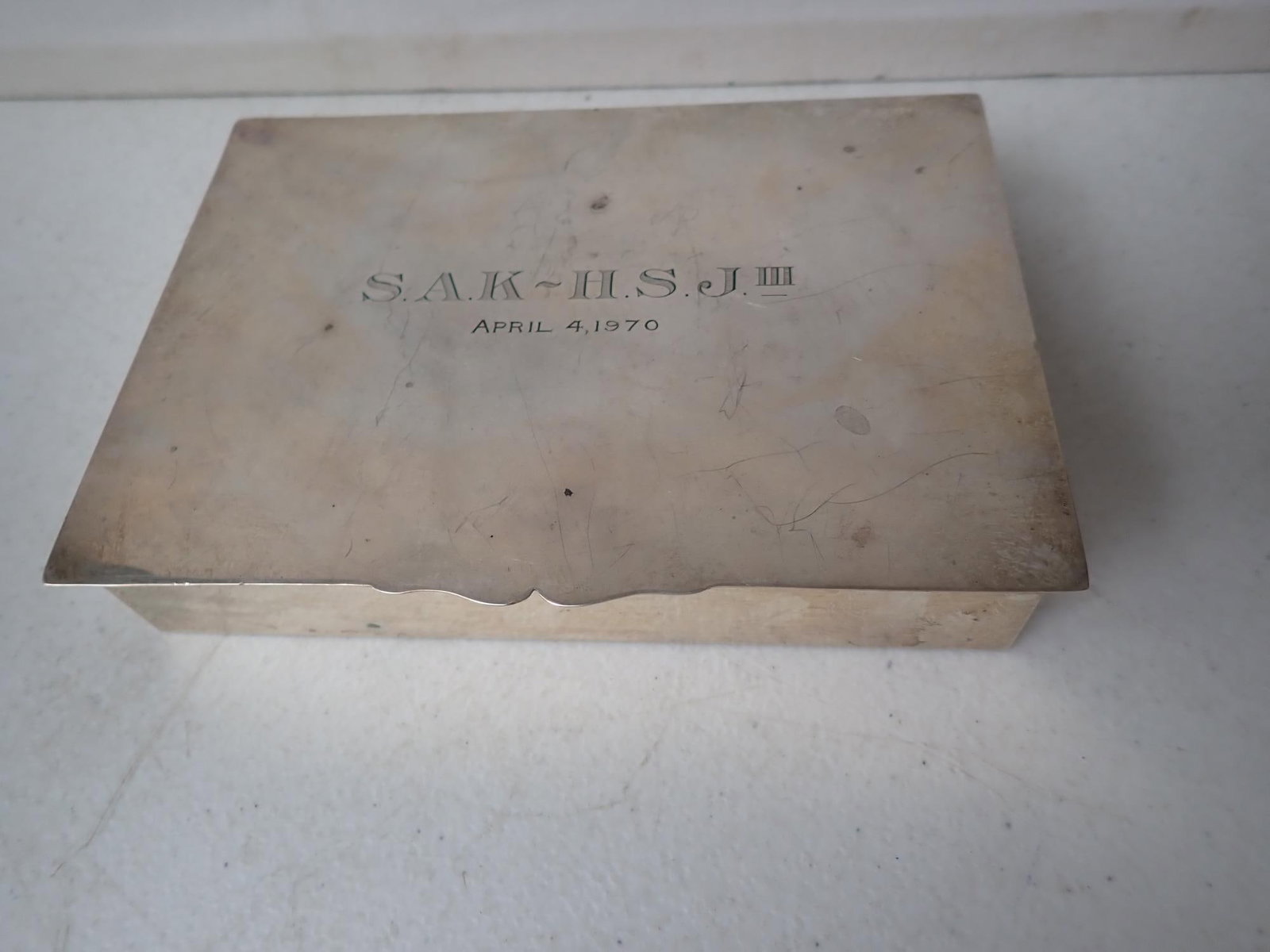 2 Wood Lined Sterling Presentation Cigar boxes - 9