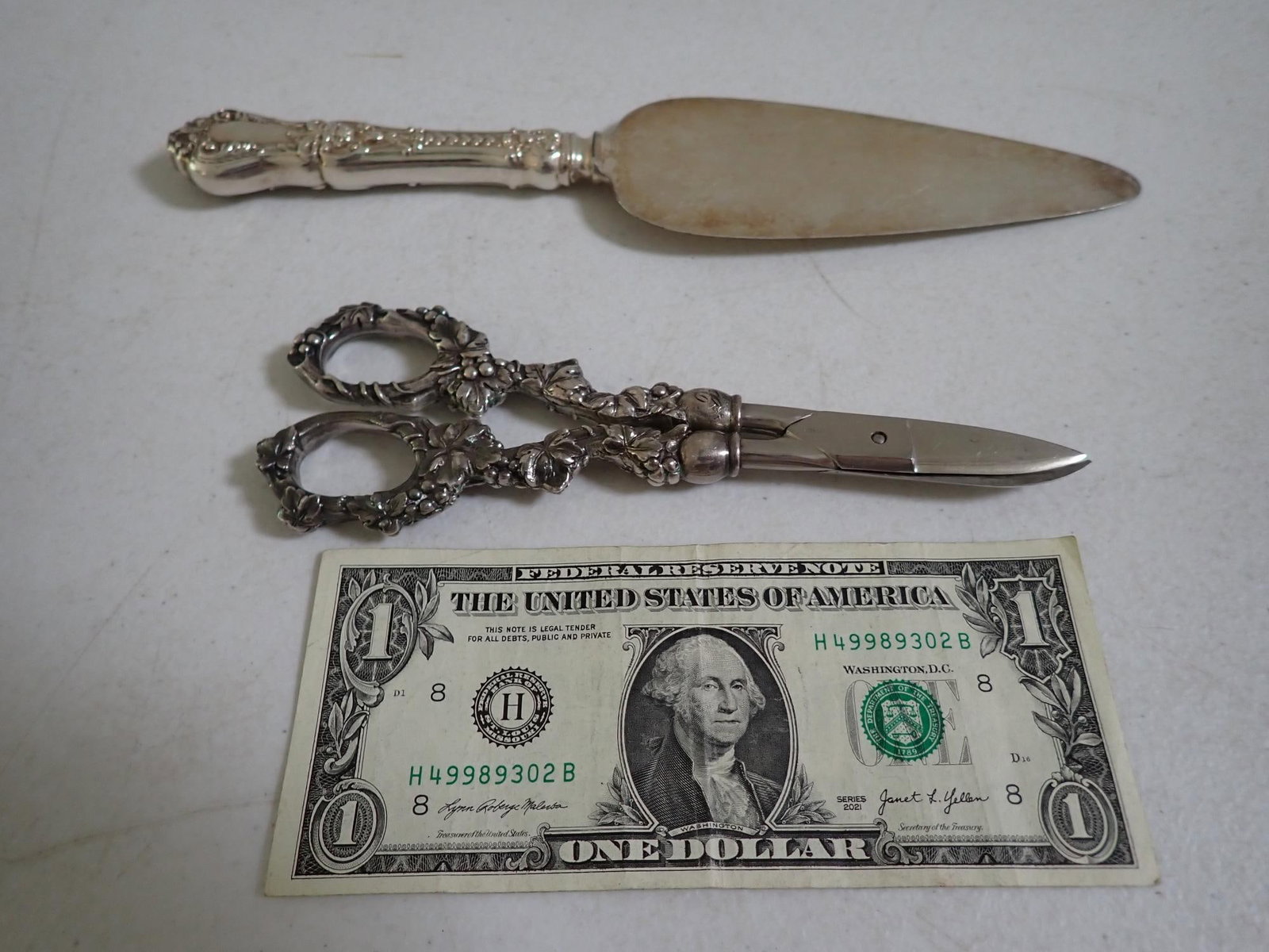 Sterling Handle Shears & Pie Server - 2
