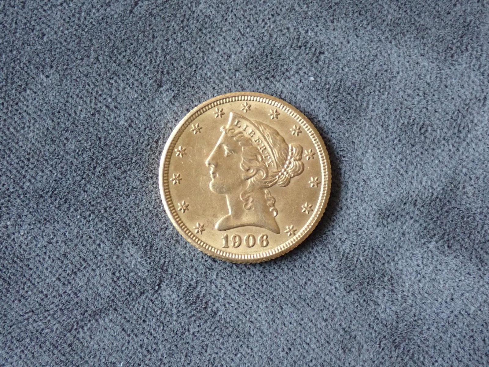 1906-D Liberty Head U.S. $5 Gold Coin: Coronet / Liberty Head U.S. Gold Coin