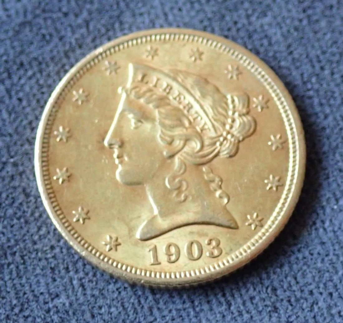 1906-D Liberty Head U.S. $5 Gold Coin: Coronet / Liberty Head U.S. Gold Coin