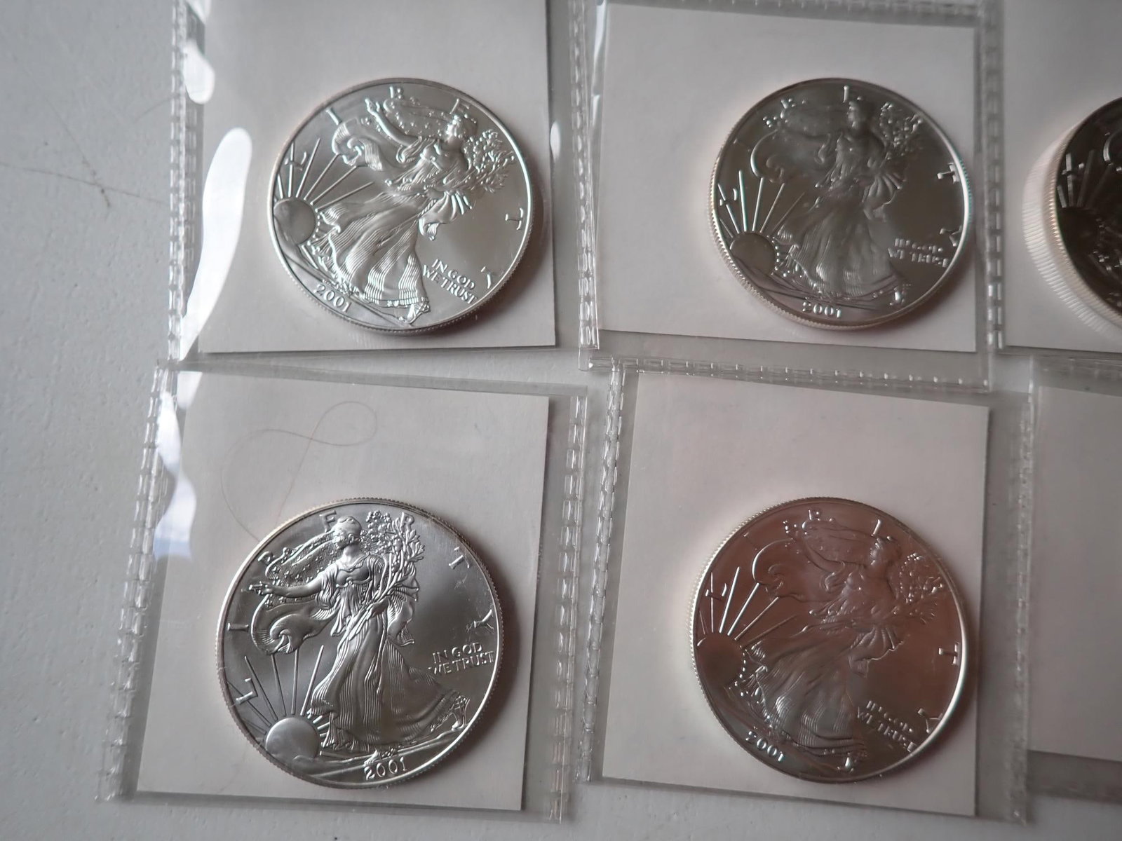 (10) 2001 Silver American Eagle Coins - 2