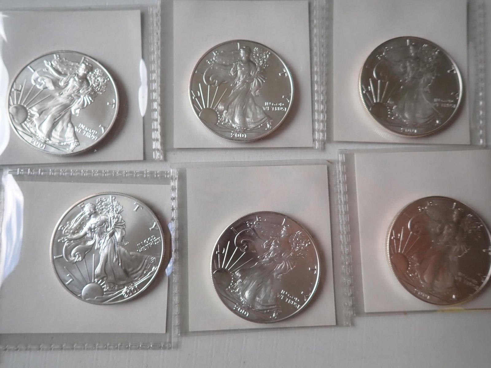(10) 2001 Silver American Eagle Coins - 3
