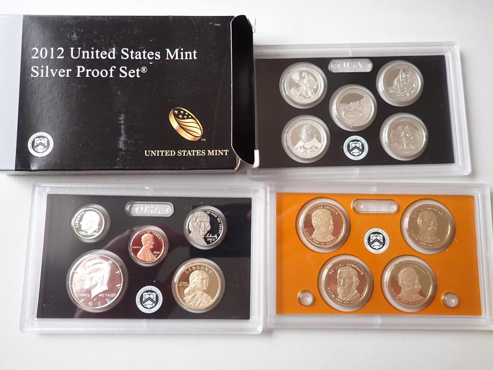 2012, 2013, 2015, & 2018 U.S. Silver Proof Sets - 2