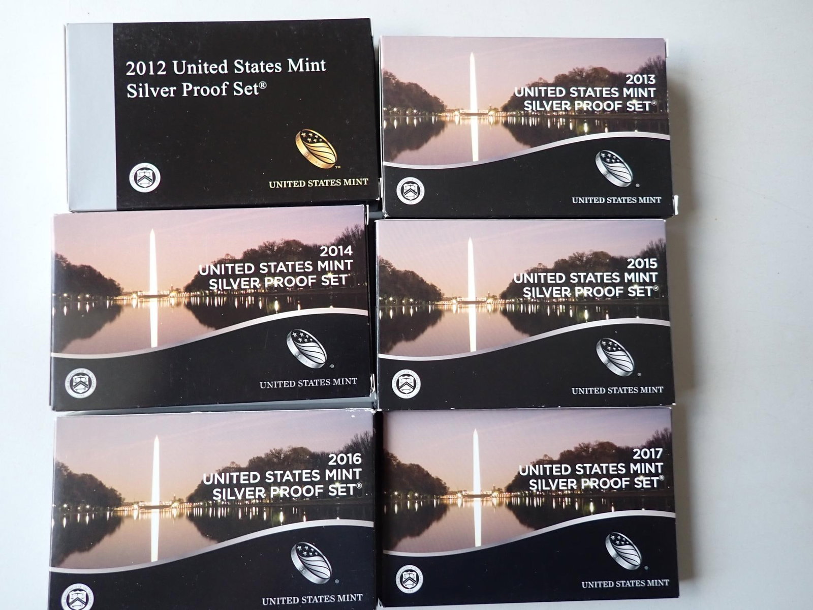 2012-2017 U.S. Silver Proof Sets: 2012, 2013, 2014, 2015, 2016, & 2017 U.S. Silver Proof Sets