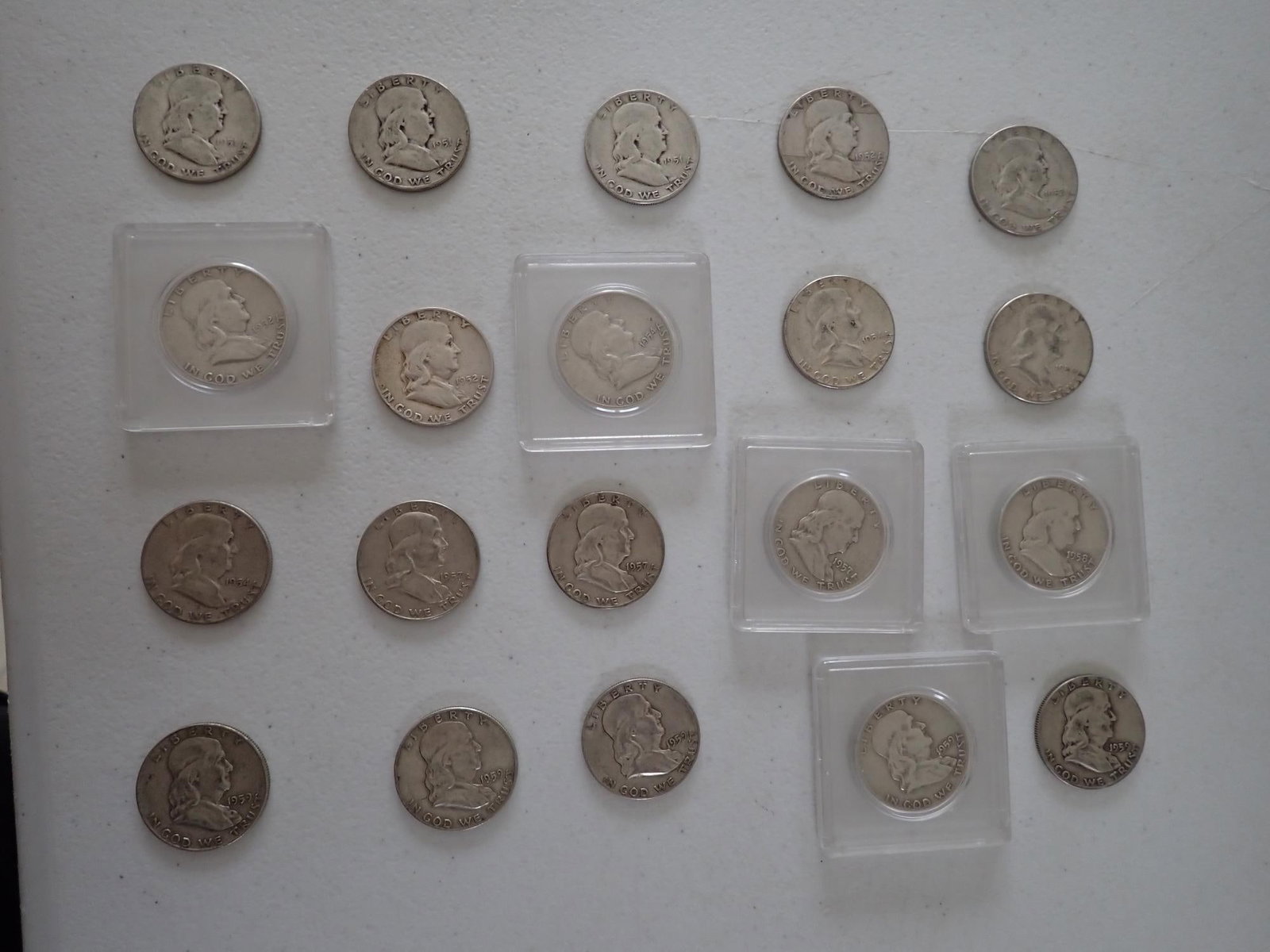 1950s Franklin Half Dollars Roll: 20 coins.
