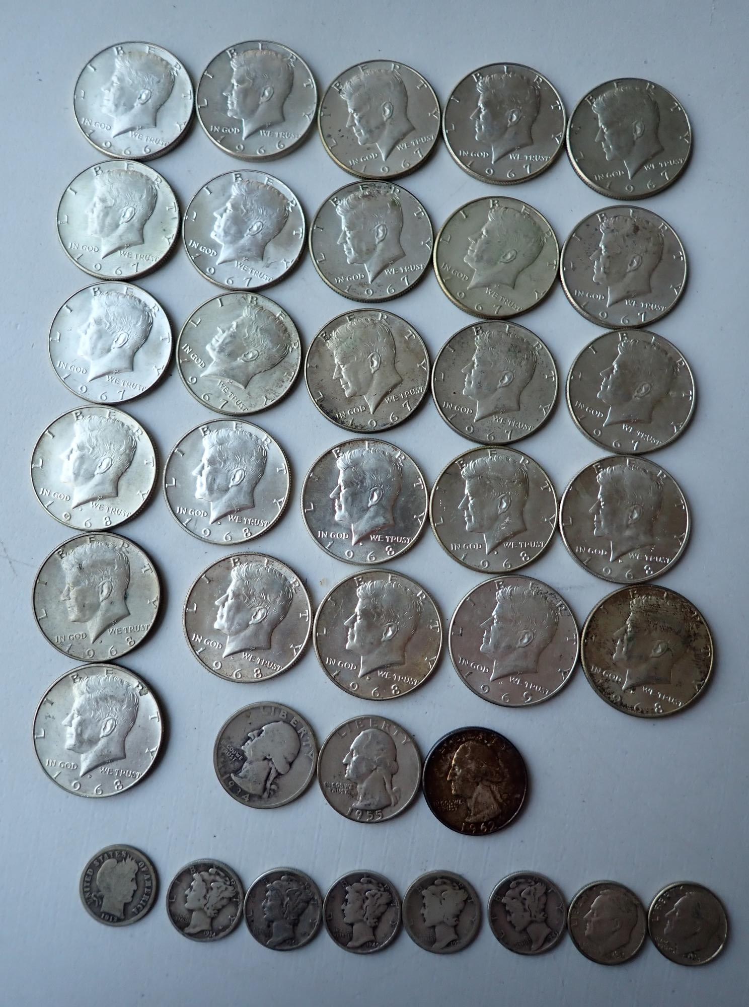 Kennedy 40% Silver Halfs, Silver Quarters, & Dimes (1 of 11)