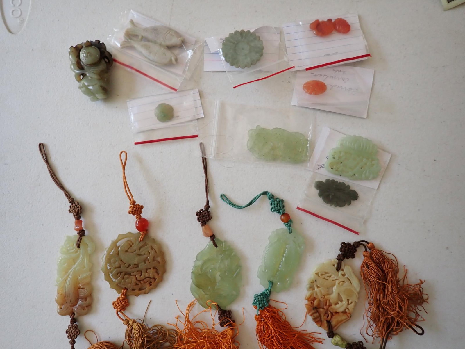 Carved Jade/Jadite Soapstone, & Carnelian Pieces (1 of 10)