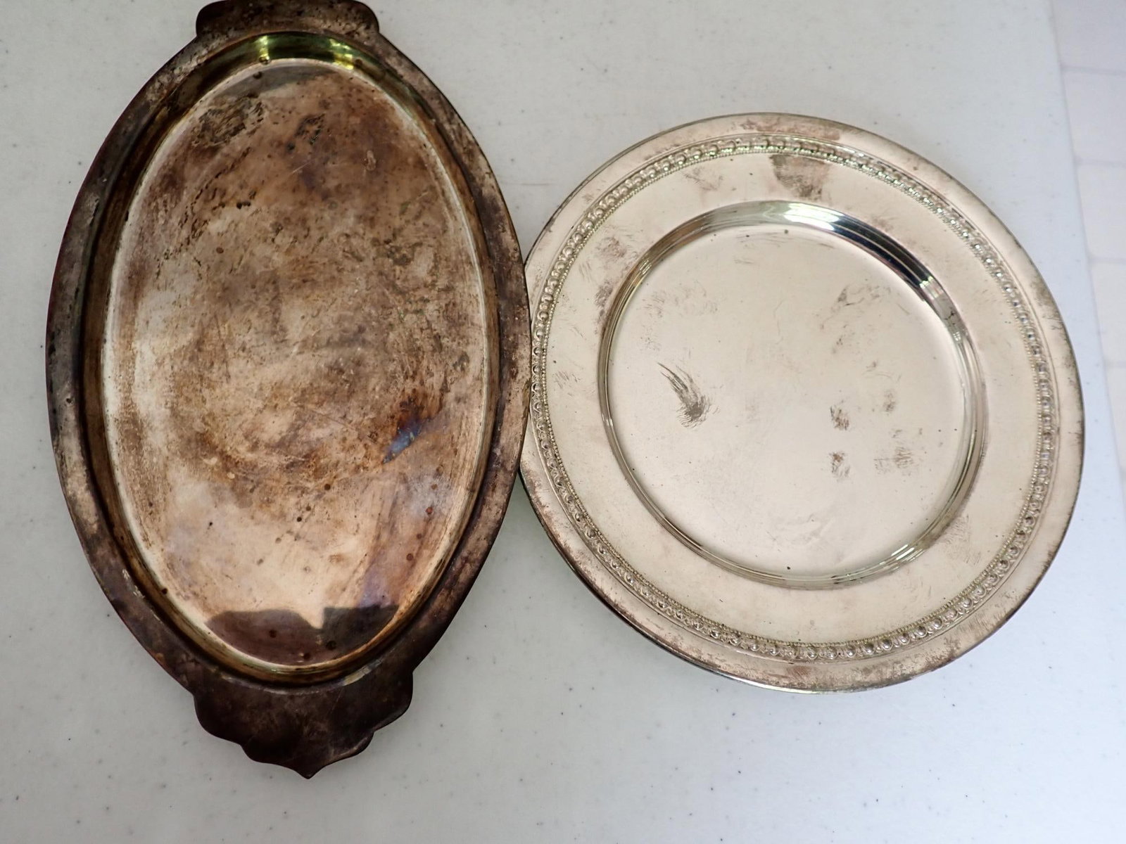 Sterling tray and plate (1 of 7)
