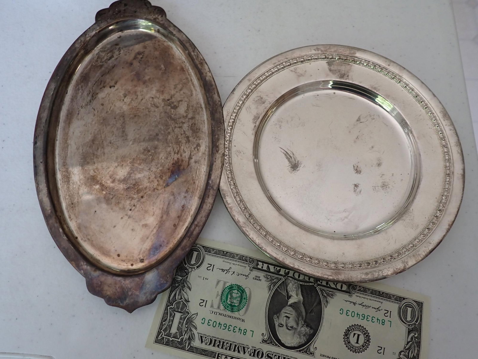 Sterling tray and plate - 2