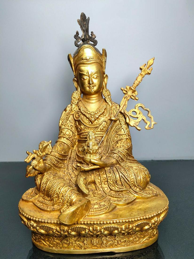 Chinese gilt bronze buddha statue (1 of 7)