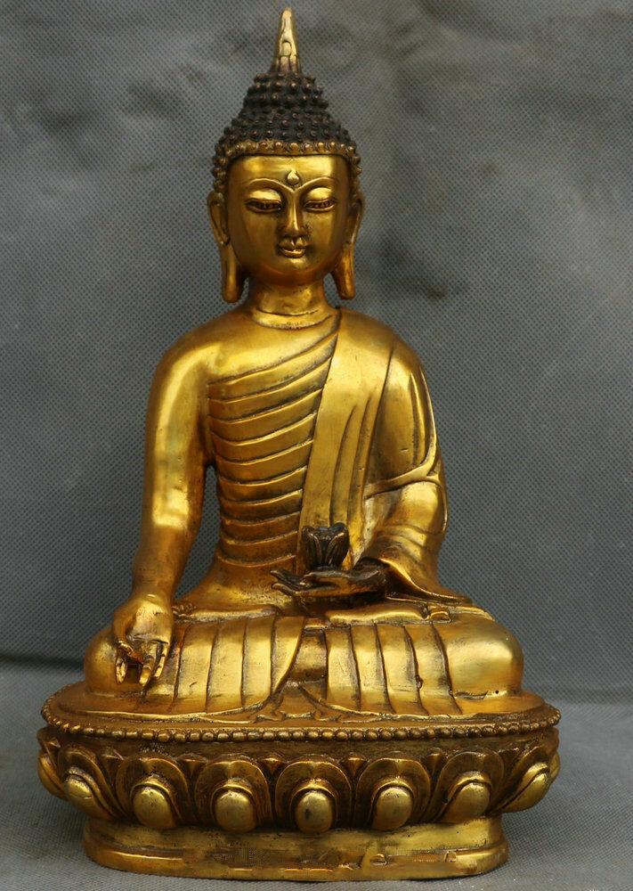 Chinese gilt bronze buddha statue (1 of 9)