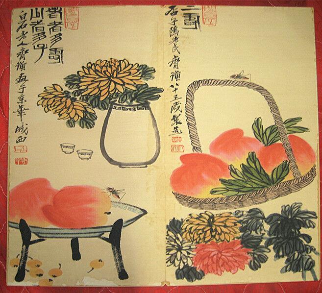 Chinese ink and color painting: Size: Height 54 cm - Width 30 cm Materials: Ink and color Time Period: qing dynasty Manufactured Style: qi baishi Origin: China