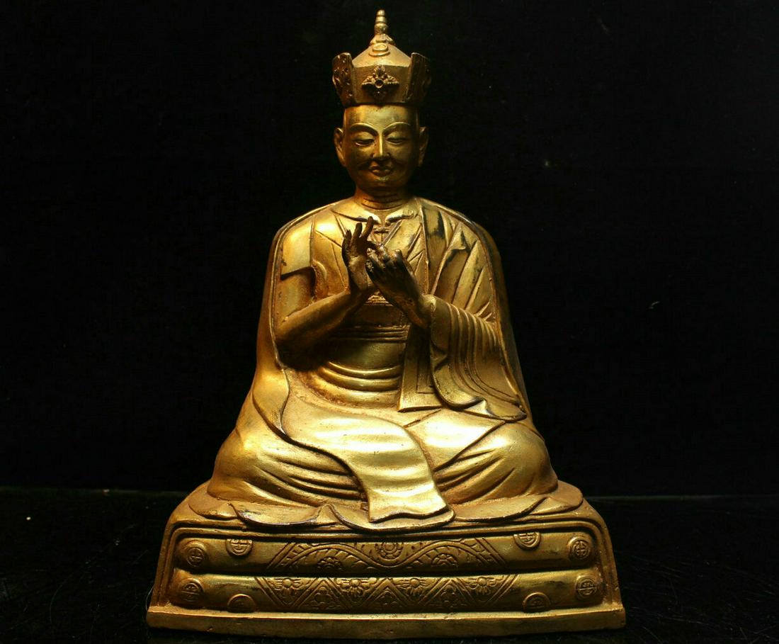 Chinese gilt bronze buddha statue (1 of 8)
