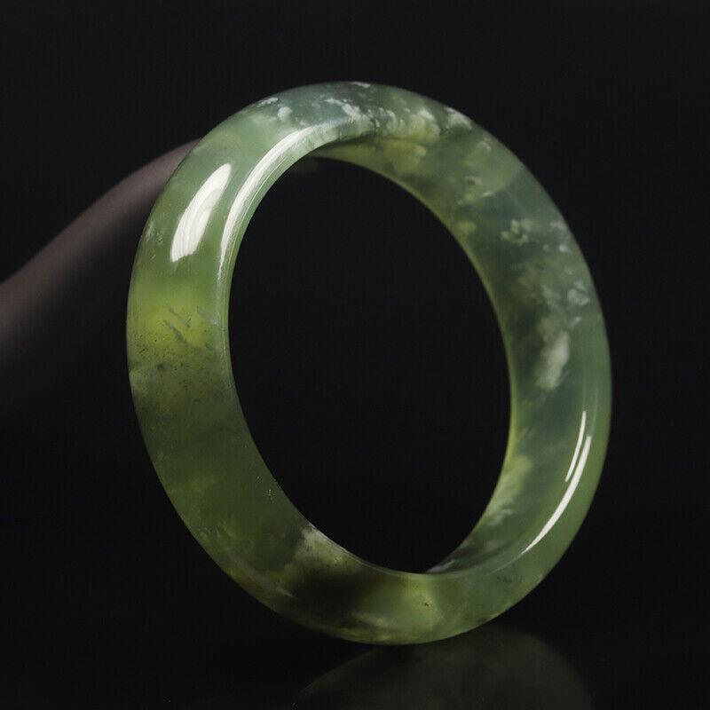Chinese natural green icy jade bangle (1 of 11)