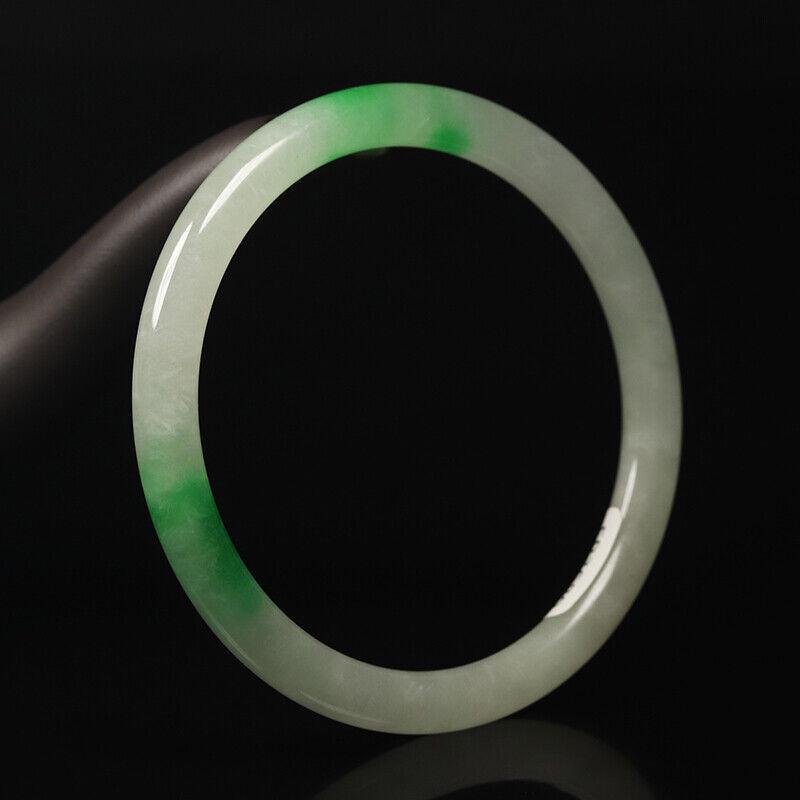 Chinese natural green white jade bangle (1 of 11)