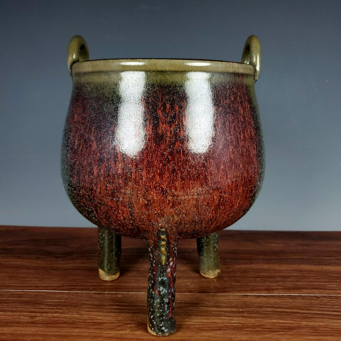 Chinese jun kiln porcelain incense burner (1 of 9)