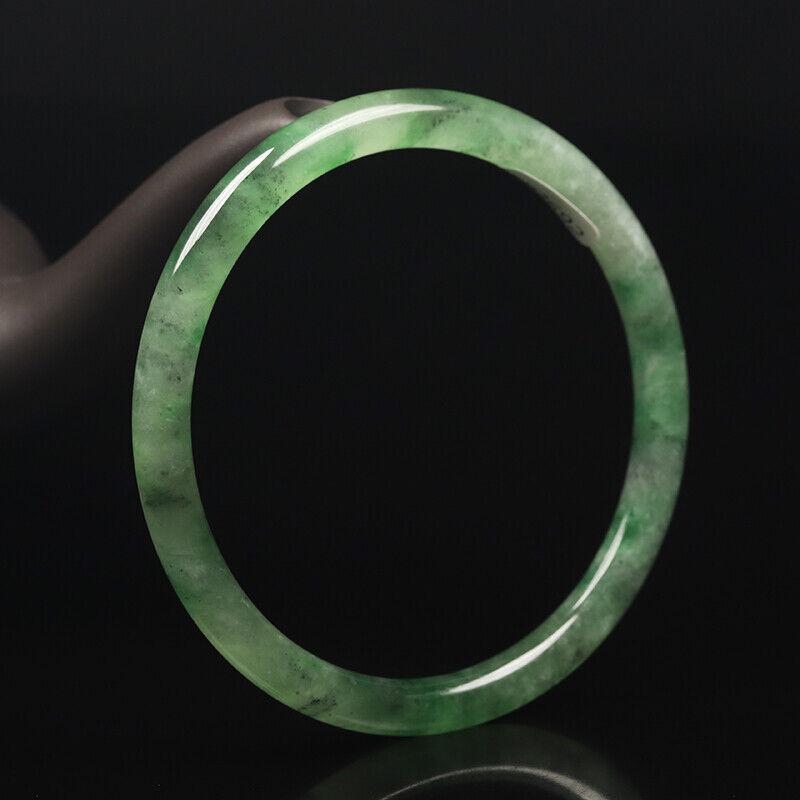 Chinese natural green white jade bangle (1 of 11)