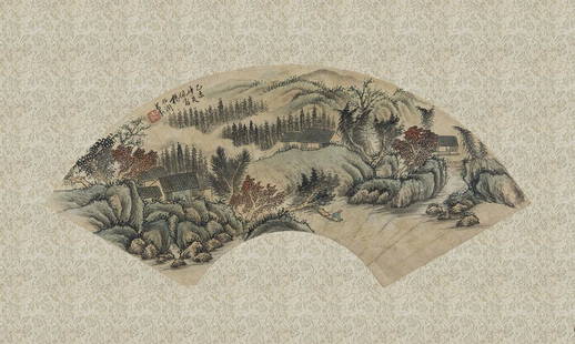 Chinese scroll painting: Size: Height 64 cm - Width 38 cm Materials: ink color and paper Time Period: qing dynasty Manufactured by: Yang Borun Origin: China