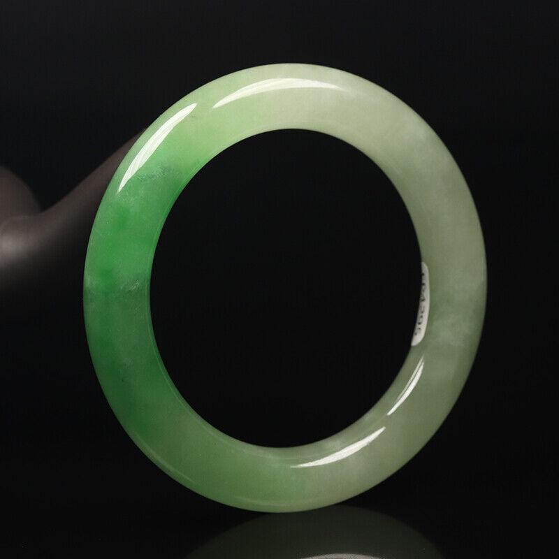 Chinese natural green white jade bangle (1 of 11)