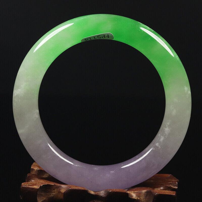 Chinese natural green white jade bangle (1 of 12)