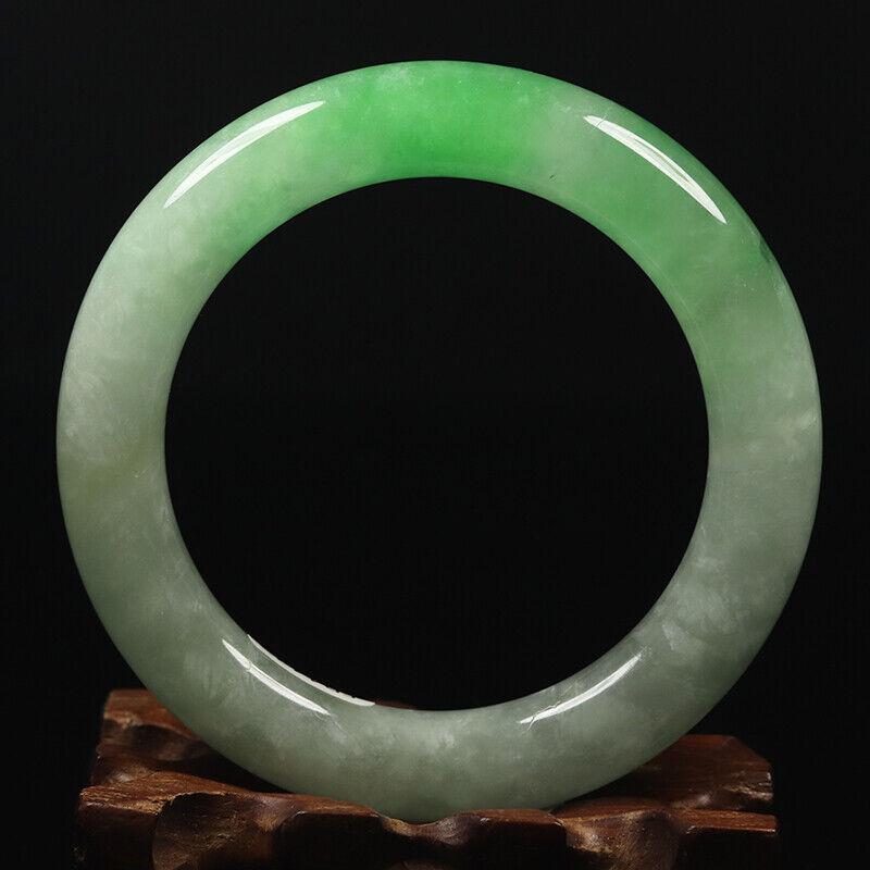 Chinese natural green white jade bangle (1 of 12)