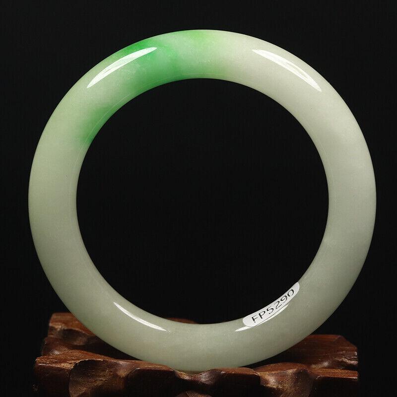 Chinese natural green white jade bangle (1 of 10)