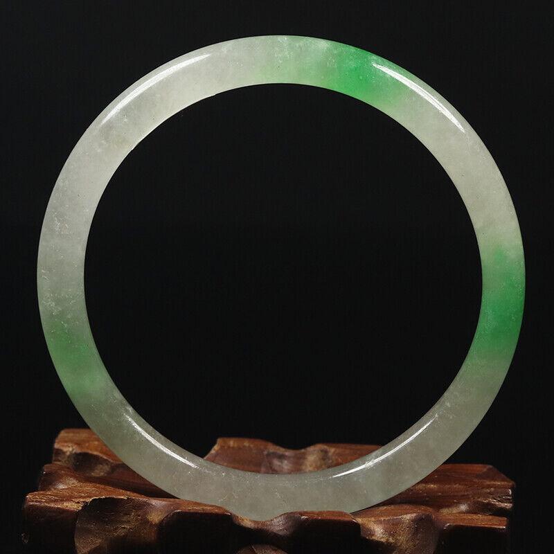 Chinese natural green white jade bangle (1 of 11)