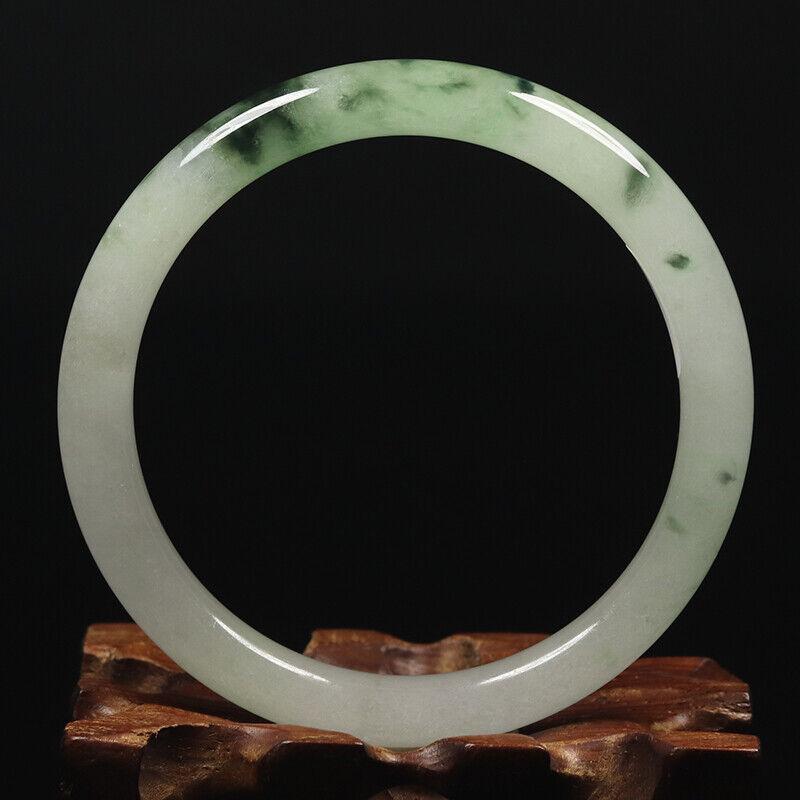Chinese natural green white jade bangle (1 of 10)