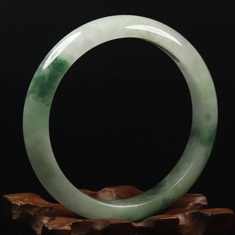 Chinese natural green white jade bangle (1 of 12)