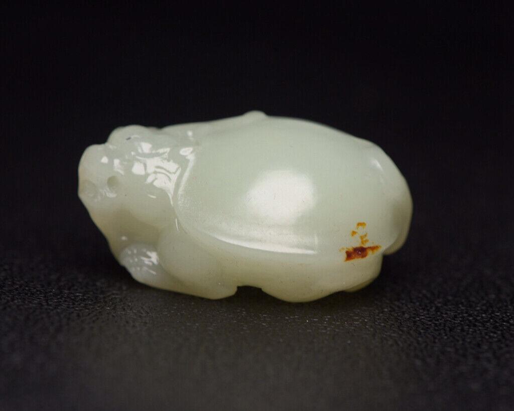 Chinese natural jade animal statue: Size: Width 45 mm - Height 36 mm Materials: Natural jade Time Period: qing dynasty Manufactured Date: 18th-c qing dynasty Origin: China