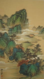 Zhang daqian scroll painting: Size: Height 53 cm - Width 32 cm Materials: ink color and paper Time Period: Qing dynasty Manufactured by: Zhang Daqian Origin: China Chang Dai-chien or Zhang Daqian was one of the best-known and most