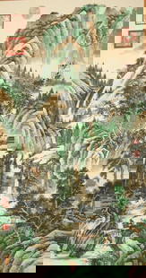 Tang yin scroll painting: Size: Height 95 cm - Width 53 cm Materials: ink color and paper Time Period: Ming dynasty Manufactured by: Tang Yin Origin: China Tang Yin was one of the orthodox masters of artist in Ming Dynasty. Hi